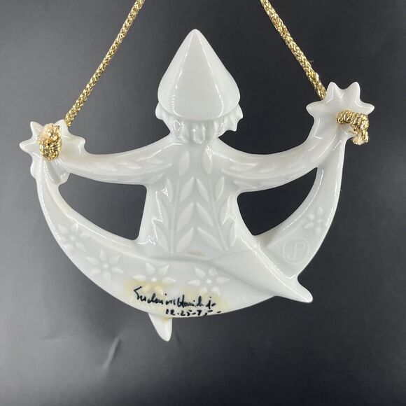 Vintage Haviland Limoges 1975 Porcelain Sparkling Angel Noel Christmas Ornament - Picture 7 of 10